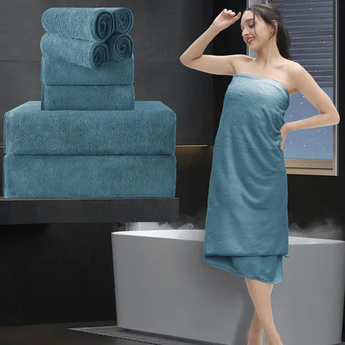 Vista 40 de Toalla de baño extra grande de 4 piezas (35 x 70 pulgadas), toalla de baño ultra suave de gran tamaño, juego de toallas de baño para baño, hotel