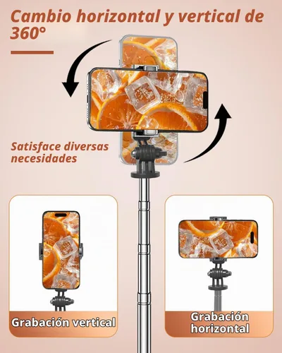 Vista 6 de Trípode de teléfono de 67 pulgadas Selfie Stick para iPhone y teléfono Android, soporte de trípode para teléfono celular con control remoto