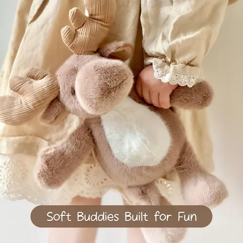Vista 4 de Moonkie Hug & Go Bunny - Mochila para niños pequeños, bolsa de felpa suave con juguete desmontable para niñas de 2 a 4 años, perfecta