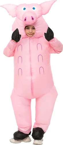 Vista 4 de IHGYT Inflatable Pig Costume Full Body Suit Pink Pig Costumes Air Blow up Suit Party Dress Halloween and Christmas Cosplay
