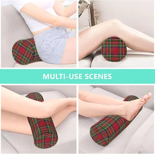Vista 7 de Stewart - Almohada cervical de cuello a cuadros con funda extraíble lavable de espuma viscoelástica para dormir, almohada de viaje para cama
