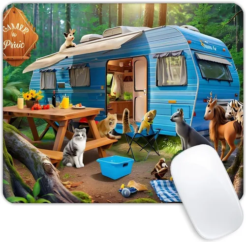 Vista 5 de Animal Collection - Alfombrilla de mouse personalizada con base de goma antideslizante para computadoras, laptop, oficina, escritorio, accesorios