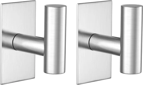 Vista 24 de VAEHOLD - Ganchos adhesivos de pared para toallas, resistentes, impermeables, de plata, para colgar abrigos, ropa, gancho de pared para armario