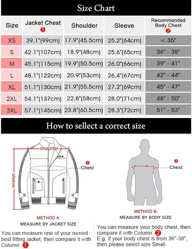 Vista 5 de FLAVOR Chaqueta de piel auténtica para hombre, estilo retro, color marrón