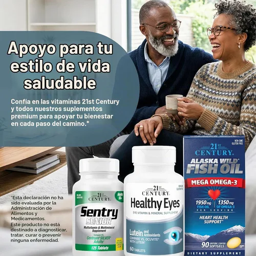 Vista 8 de 21st Century Ojos saludables con tabletas de luteína, 60 unidades, blanco (27452) Eye Vitamin with Lutein Plus Antioxidants A, Compare VS.