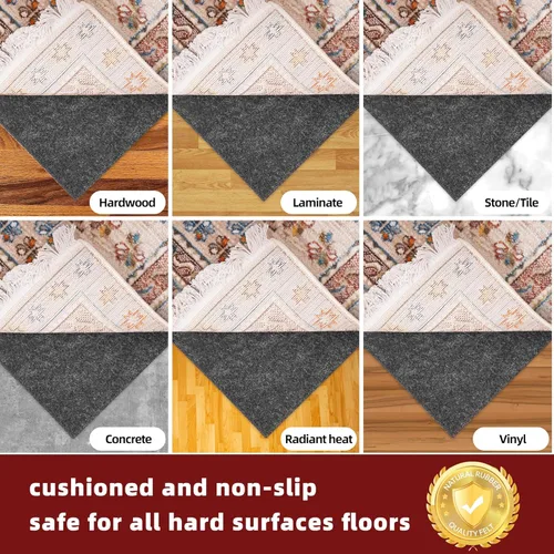 Vista 6 de BAGAIL - Almohadillas de fieltro y goma natural de 1/8 pulgadas de grosor, 2.5 x 9.5 pies, agarre antideslizante para alfombra, mantiene