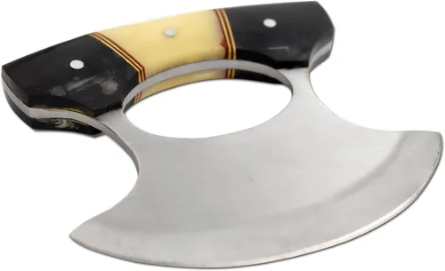 Vista 2 de Chef Kitchen Alaskan Ulu cuchillo Crescent Blade Bone Handle (BNHR)