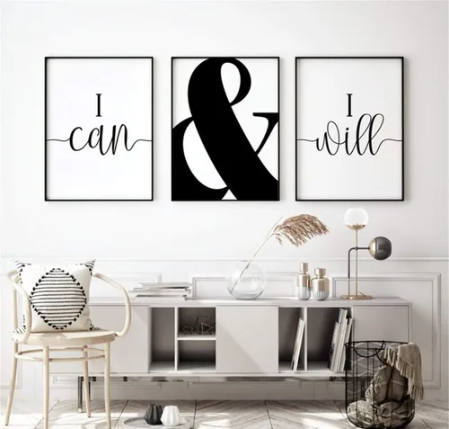 Vista 8 de NATVVA Pósteres de lienzo blanco y negro con texto en inglés "Eat Pray Love", impresiones artísticas de 3 piezas con marco interior de madera