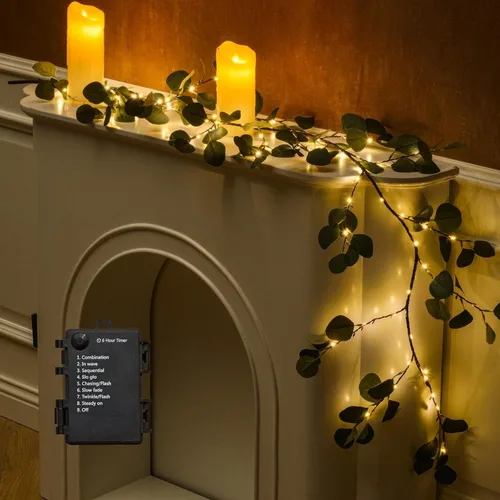 Vista 11 de Enchanted 9.5ft 160LED Willow Vine Luces con control remoto 8 modos