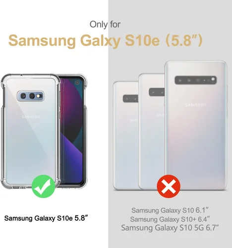 Vista 2 de SURITCH Funda transparente para Samsung Galaxy S10E (solamente) de 5.8 pulgadas, [protector de pantalla integrado] protección de cuerpo completo a