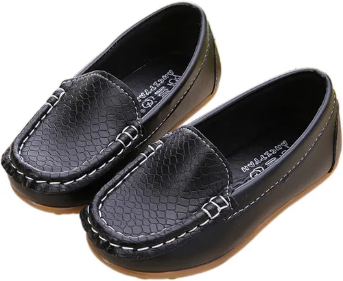 Vista 4 de Lonsoen - Mocasines de meter para niños y niñas, suaves y de vestir