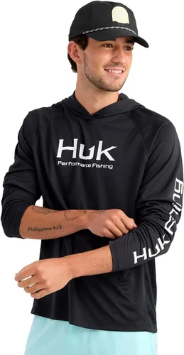 Vista 23 de HUK - Sudadera con capucha de manga larga ventilada para hombre, camiseta de pesca con capucha Academia Naval