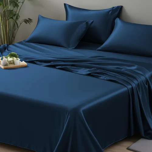 Vista 12 de LINENWALAS Sábana plana Full solamente - Sábana de cama de rayón derivado de seda de bambú, sábana premium transpirable refrescante, sábana superior
