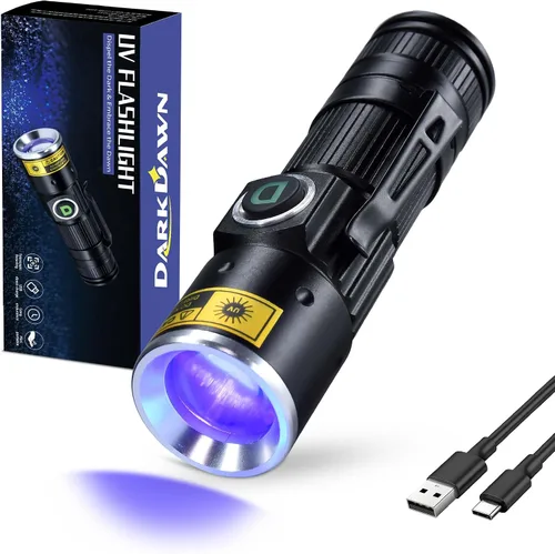 Vista 9 de DARKDAWN Lámpara ultravioleta de madera de Blacklight de las linternas D15-UV 395nm 1-Pack