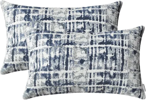 Vista 9 de Fundas de Cojines Decorativos de Jacquard para Sofá, Juego de 2, 18x18 Pulgadas, Marrón