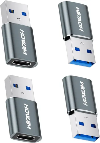 Vista 11 de Paquete de 2 adaptadores USB a USB C, transferencia de datos de carga rápida de 5 Gbps, convertidor de cable tipo C hembra a USB A macho