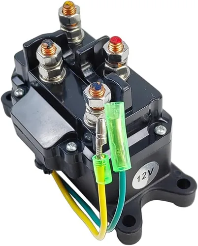 Vista 9 de Relé Contactor de Solenoide de Cabrestante 12V 250A Interruptor de Balancín de Pulgar 1500-5000LBS con 6 Tapas de Protección Compatible