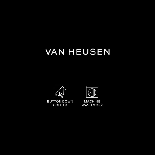 Vista 5 de Van Heusen, camisa de vestir, con botones, calce regular, tipo Oxford, para hombre