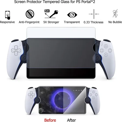 Vista 4 de AriKroii 4 in 1 Accessoris Set Bundle Compatible with Playstation Portal,for PS Portal Case & Hard PC Clear Cover Skins Set with Screen Protector,2