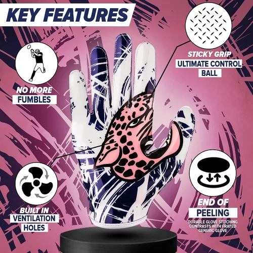 Vista 6 de Guantes de fútbol de la serie Cheetah Rapid Strike Series, libera velocidad, agarre supremo, rendimiento duradero para adultos, niños y jóvenes