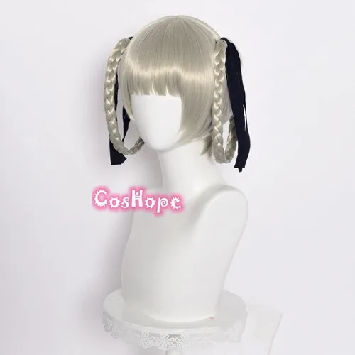 Vista 5 de Peluca de cosplay Kirari Momobami Cosplay Kakegurui Cosplay 11.8 in gris peluca Cosplay Anime Cosplay Pelucas sintéticas resistentes al calor