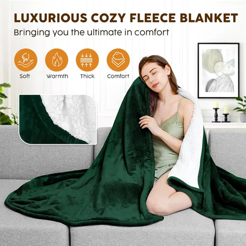 Vista 21 de Manta eléctrica térmica HYLEORY de 50"x60" de forro polar suave y franela con 5 niveles de calefacción y temporizador de 3 horas con apagado