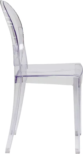 Vista 4 de Flash Furniture - Silla apilable cristalina, transparente, Plástico Policarbonato, Transparente