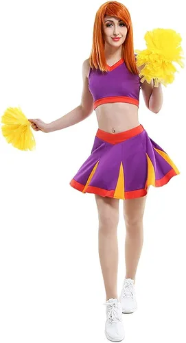 Vista 2 de miccostumes Kimberly Ann Possible Cheerleader Uniforme Ropa Deportiva Top y Falda Traje Cosplay