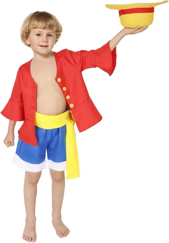 Vista 7 de Abrigo de anime para niños, disfraz de fiesta de Halloween, conjunto completo