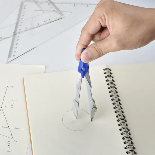 Vista 6 de Coopay Juego de reglas de plástico para herramientas de geometría matemática de 12 pulgadas, incluye regla recta, regla triangular, transportador
