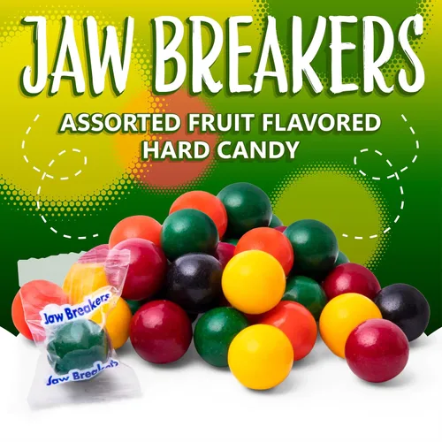 Vista 5 de Jaw Breakers Candy Bolsa de 2 libras Surtido con sabor a frutas Dulces duros envueltos individualmente Aproximadamente 160 piezas Cereza