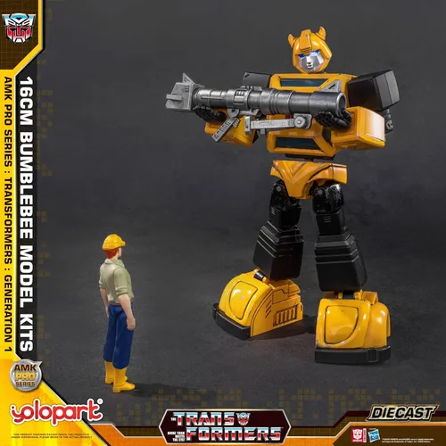 Vista 3 de YOLOPARK Transformers G1 Bumblebee - Figura de acción fundida a presión, serie AMK PRO de 6.3 pulgadas, juguetes transformadores altamente