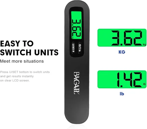 Vista 4 de BAGAIL Digital Luggage Scale, 110lbs Hanging Baggage Scale with Backlit LCD Display, Portable Suitcase Weighing Scale, Travel Luggage Weight Scale