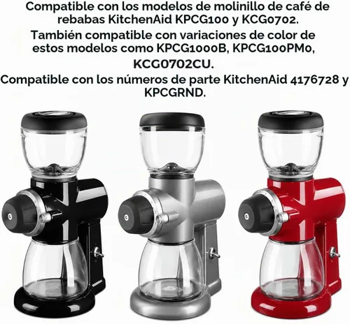 Vista 3 de Univen Molinillo de café de 7 oz con tarro de vidrio de 3.5 pulgadas (3.5 in) de alto, compatible con los modelos KitchenAid KCG0702 KPCG100 4176728
