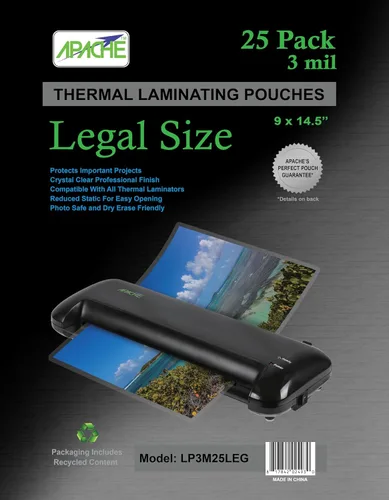 Vista 17 de Apache Map Banner Size Laminating Pouches, 3 Mil, 5 Pack, 18 x 120 Inch Pouch Size Laminating Sheets, Thermal Laminator Compatible, Super Clear