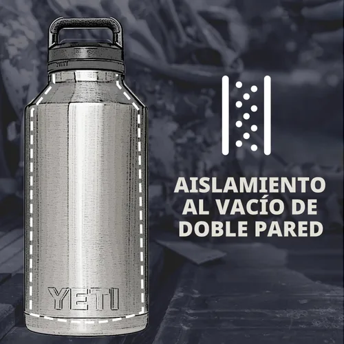Vista 2 de Yeti Rambler - Termo de 64 onzas, aislado al vacío, de acero inoxidable, con tapa para sorber, color blanco.
