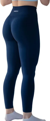 Vista 8 de AUROLA - Leggings de entrenamiento para mujer, diseño sin costuras, con control de abdomen, para gimnasio, acondicionamiento físico, pantalones