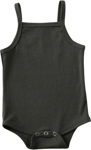 Vista 21 de Mameluco para bebé niña y niño, mono liso de una pieza, sin mangas, ropa de bebé de una pieza, trajes de verano beige (A-Beige)