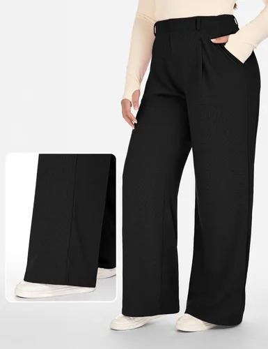 Vista 5 de Pantalones de vestir de pierna ancha de talla extragrande 1X-5X para mujer