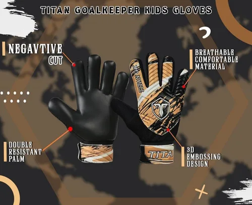 Vista 2 de Soccer Goalie Gloves - Football Goalkeeper Gloves Kids, Boys, Children, Youth with 4mm Latex Strong Grips Palm, Double Wrist Support