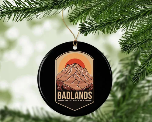 Vista 2 de Badlands National Park Ornamento – Regalo del Parque Nacional Badlands – Adorno de Navidad Badlands – Decoración del Parque Nacional Badlands