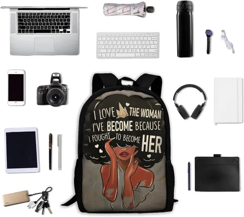 Vista 6 de GALIRVC Mochila de arte africano, mochila escolar duradera para laptop, mochila de viaje para mujeres y niñas, picnic al aire libre senderismo