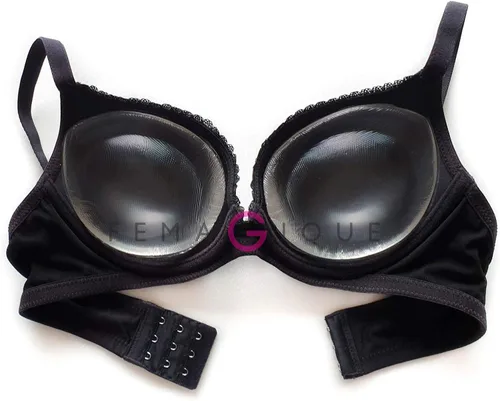 Vista 4 de Insertos de silicona para brasier, almohadillas transparentes para push-up, mejoradores del busto.