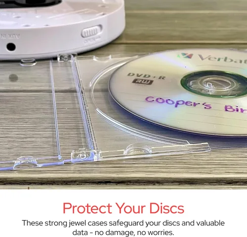 Vista 4 de Verbatim - Estuches para CD, DVD y Blu-Ray transparentes, delgados, 5.2 mm – Paquete de 25