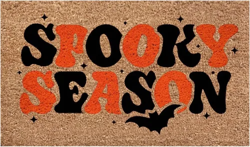 Vista 8 de Tapete decorativo de Halloween para puerta delantera, 23.6 x 15.7 pulgadas, murciélagos de Halloween, bruja, calabaza, entrada y calabaza, felpudo