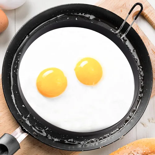 Vista 7 de Huakaile Paquete de 2 anillos de tortilla de 8 pulgadas para plancha, olla grande de acero inoxidable con mango de inmersión de plástico, círculos
