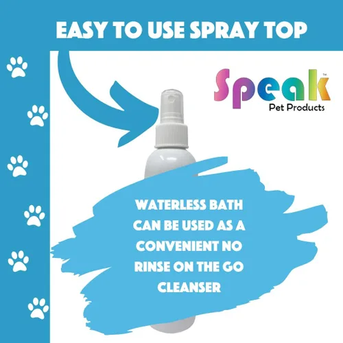 Vista 5 de Speak Pet Products Spray de baño natural sin agua, para perros, hipoalergénico sin perfume, 8 onzas