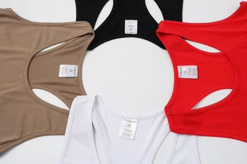 Vista 6 de Formeet17 Camiseta corta sin mangas básica para mujer, 4 piezas, cuello redondo, espalda cruzada