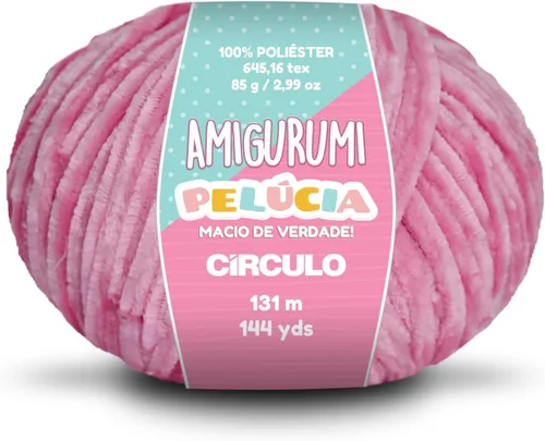Vista 14 de Circulo - Hilo Amigurumi Pelucia, hilo especial de felpilla de terciopelo para amigurumi y manta, 144 yardas, peinado (1112 - crema)
