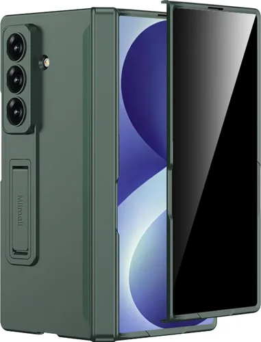 Vista 13 de Miimall - Funda para Samsung Galaxy Z Fold 4 con pantalla de privacidad, soporte ajustable integrado y protección magnética de bisagra, funda